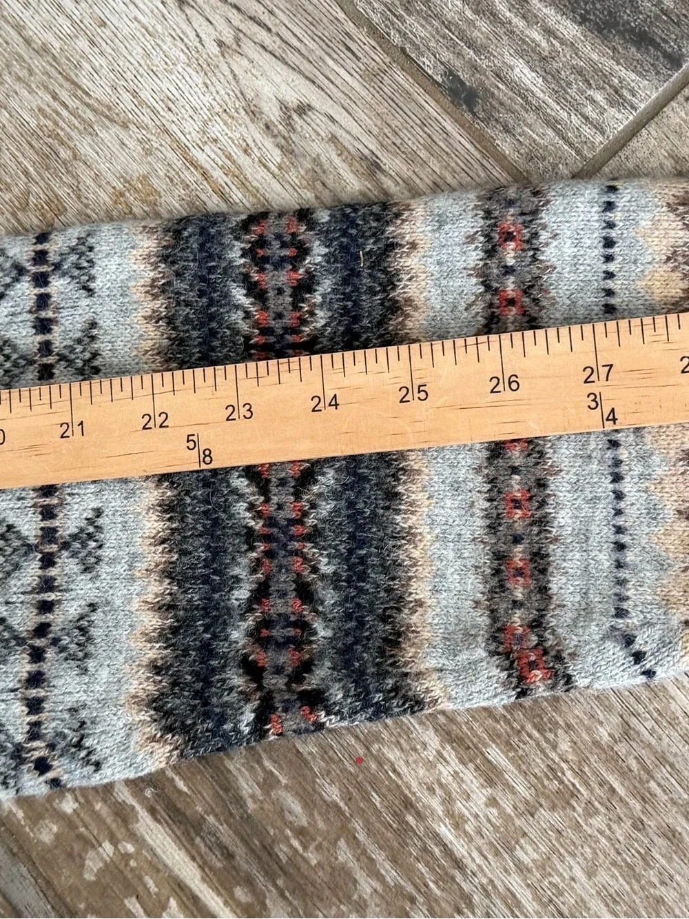 Men's J. Crew vintage Nordic Lambswool SweaLight Gray Fair Isle Crewneck Sweater